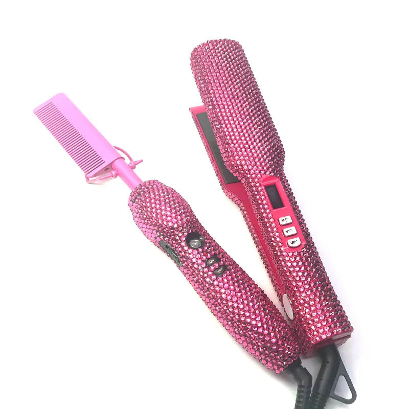 Nextora GlamWave™ Hair Straightener & Hot Comb Set