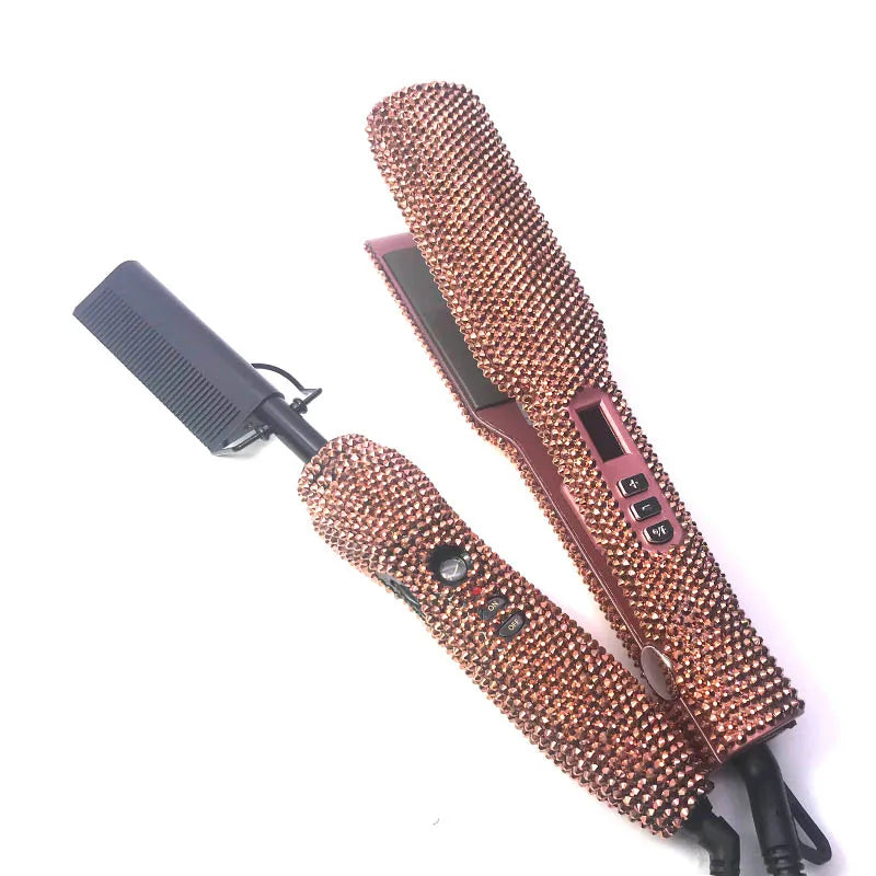 Nextora GlamWave™ Hair Straightener & Hot Comb Set