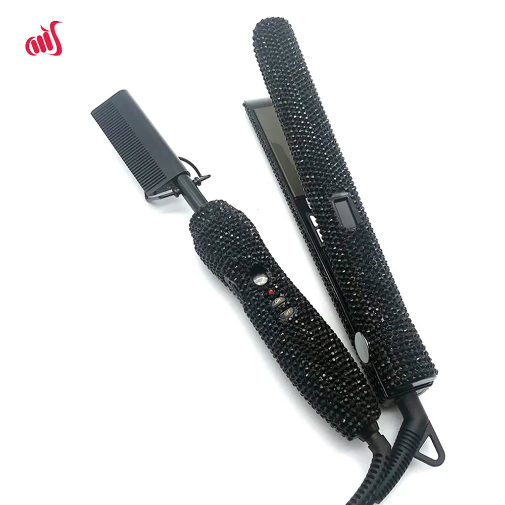 Nextora GlamWave™ Hair Straightener & Hot Comb Set