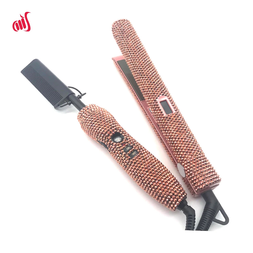 Nextora GlamWave™ Hair Straightener & Hot Comb Set