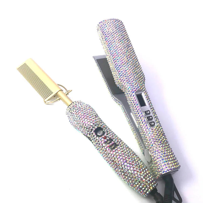Nextora GlamWave™ Hair Straightener & Hot Comb Set