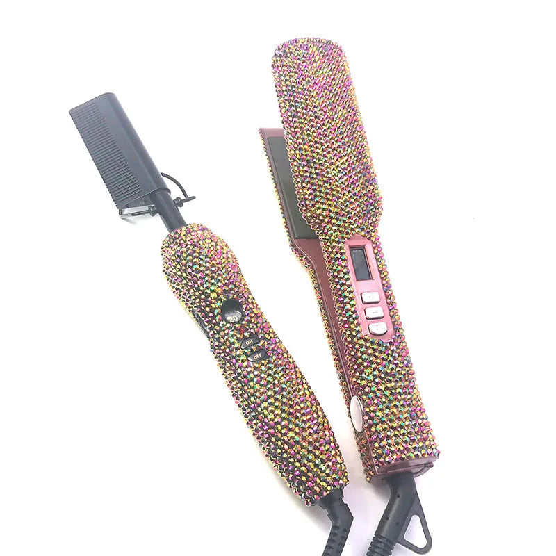 Nextora GlamWave™ Hair Straightener & Hot Comb Set