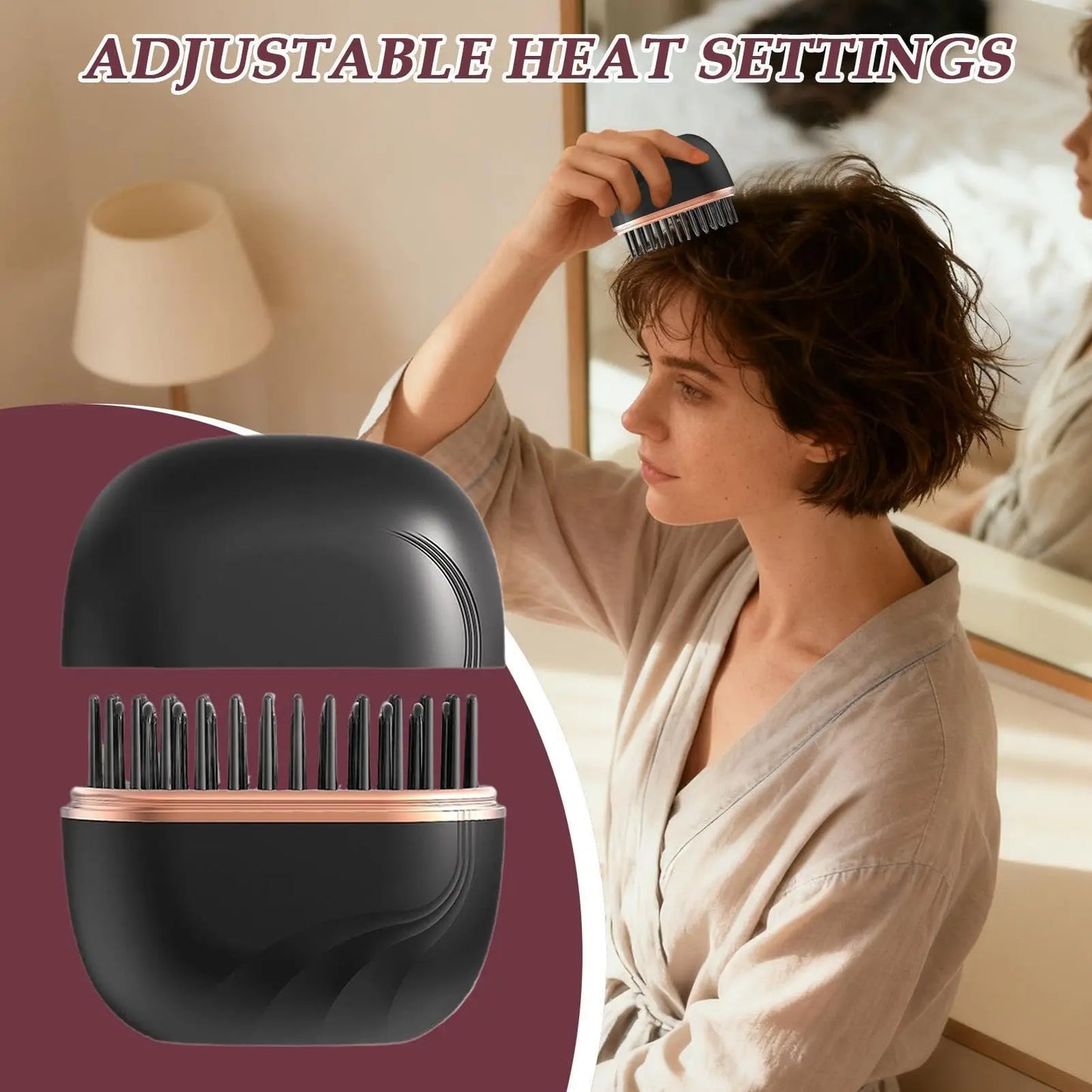 Portable Rechargeable Hair Straightener Brush