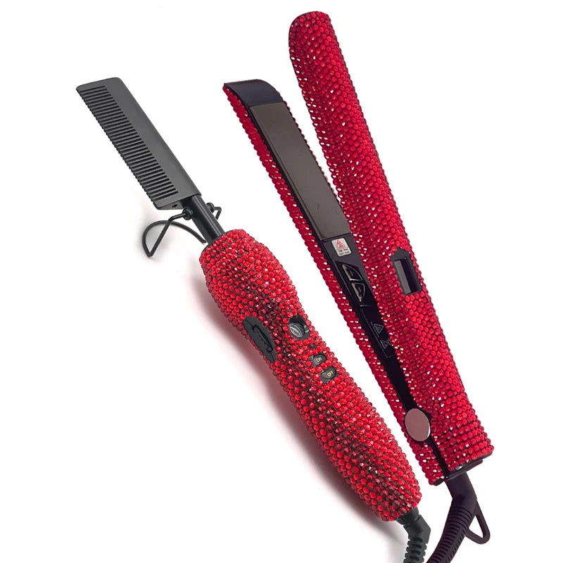 Nextora GlamWave™ Hair Straightener & Hot Comb Set