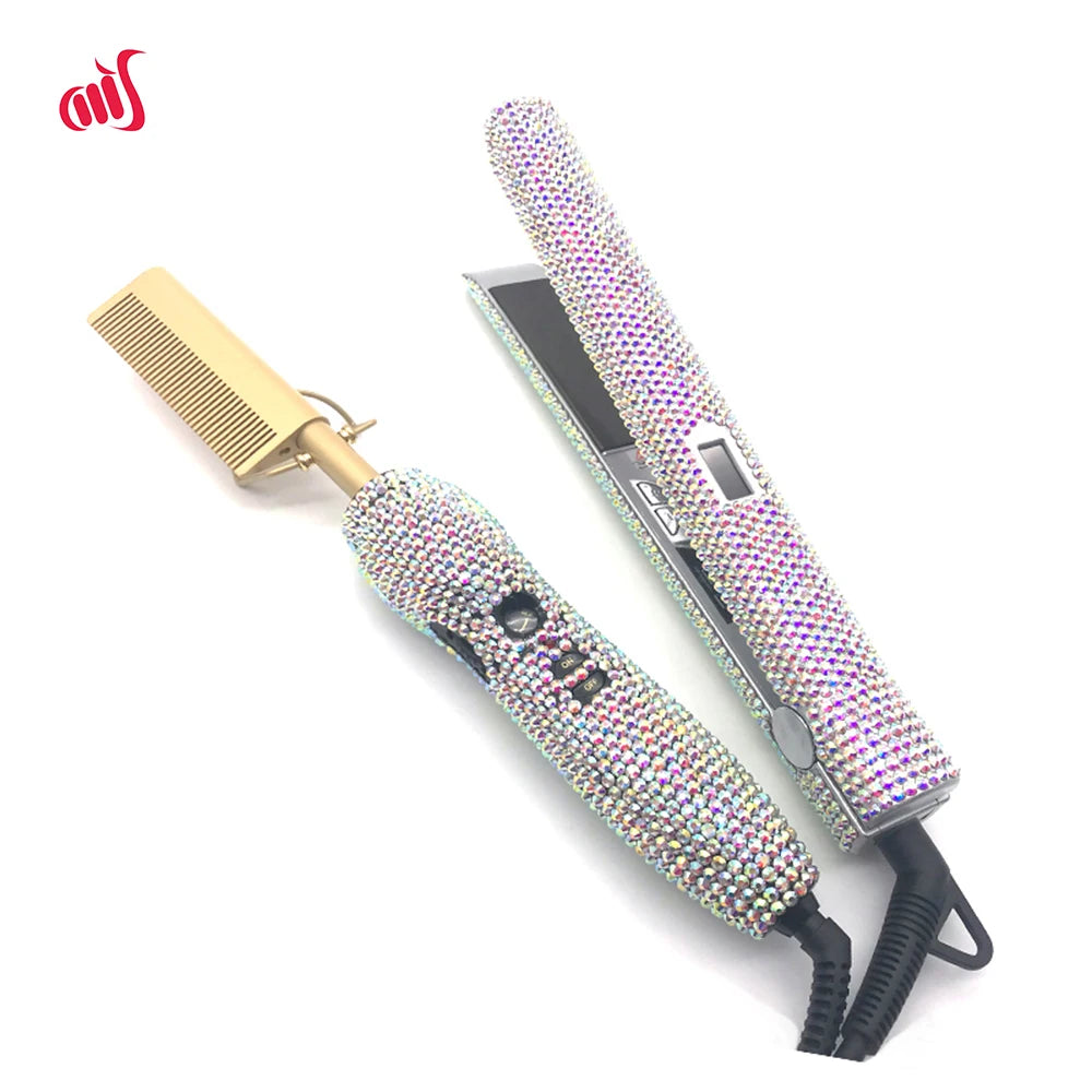 Nextora GlamWave™ Hair Straightener & Hot Comb Set